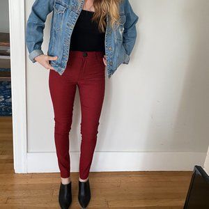 Zara Red Checkered Pants
